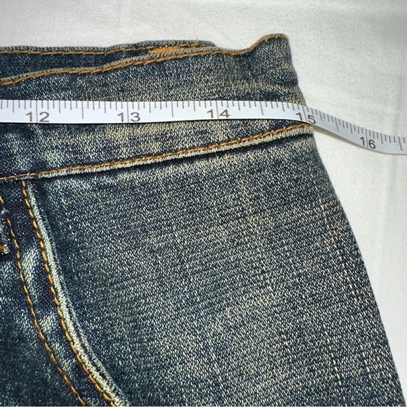 Cache Blue Denim pencil Skirt scrunch butt stretchy - Picture 4 of 5